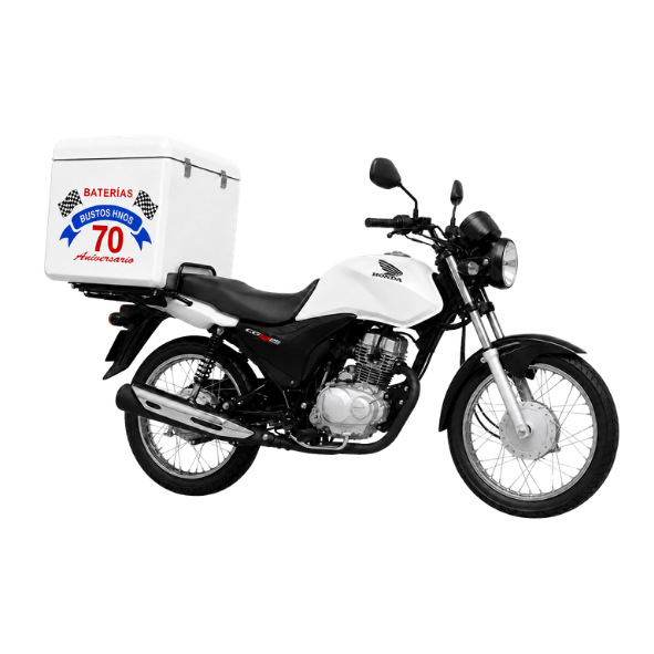 Motocicleta de reparto de baterías Acumuladores Bustos Hermanos